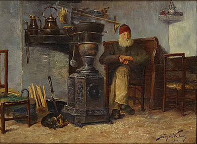 Man bij kachel by Franz De Vadder - Auction record, sale price, and art valuation. Compare with similar artists and explore comparable artworks.