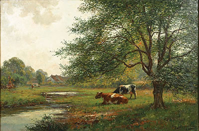 Vee aan het water/Bétail à l'abreuvoir