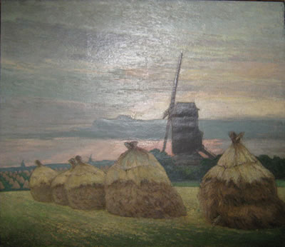 Molen en korenschoven in een zomerlandschap. by Louis Taeymans - Auction record, sale price, and art valuation. Compare with similar artists and explore comparable artworks.