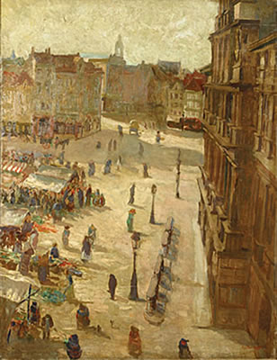 Grote Markt te Antwerpen / Grand Place à Anvers by Leo Bervoets - Auction record, sale price, and art valuation. Compare with similar artists and explore comparable artworks.