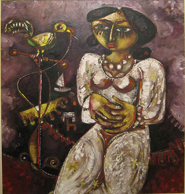 Vrouw met papegaai / Femme au perroquet