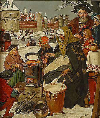 De pannekoekenbakster / Femme faisant des crêpes