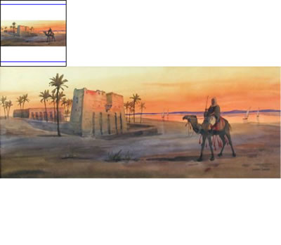 Bedouin by an Oasis at Sunset; and Bedouin with Camels by a River and a Mosque (a pair) by Giovanni Barbaro - Auction record, sale price, and art valuation. Compare with similar artists and explore comparable artworks.