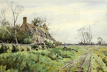 Thatched Cottage at Holywell by Robert Winter - Auction record, sale price, and art valuation. Compare with similar artists and explore comparable artworks.