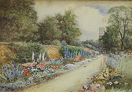 Garden View near Bedford by Alexander Molyneux Stannard - Auction record, sale price, and art valuation. Compare with similar artists and explore comparable artworks.