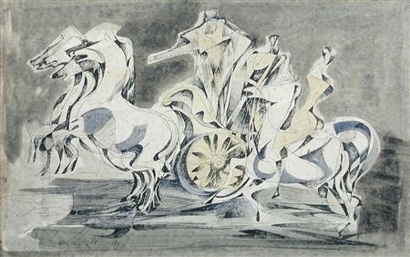 Sample artwork by Horst Robert Bonsack (1903 - 1985), known for abstract and figurative painting - View similar artists and auction records