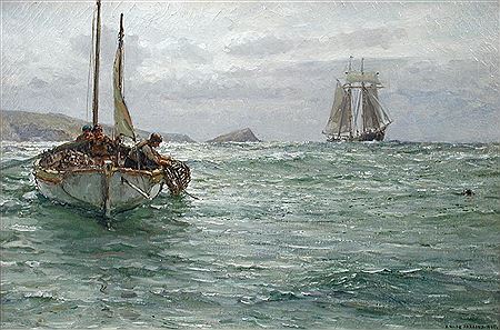 Hauling up Lobster Pots; and Selling Fish on a Quayside (pair) by Arthur Wilde Parsons - Auction record, sale price, and art valuation. Compare with similar artists and explore comparable artworks.