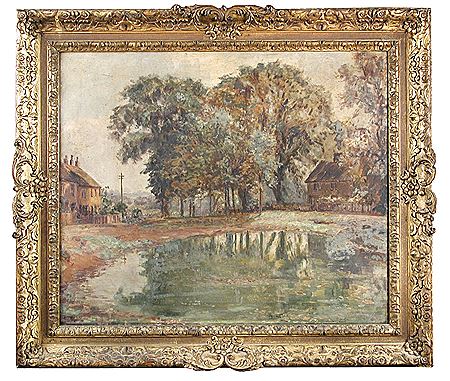 Landscape and village pond, Great Dunmow