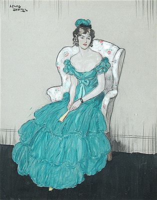 Girl in a green dress by Lewis Baumer - Auction record, sale price, and art valuation. Compare with similar artists and explore comparable artworks.