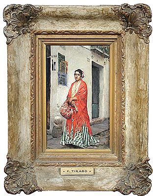 A Spanish Lady in a red embroidered shawl