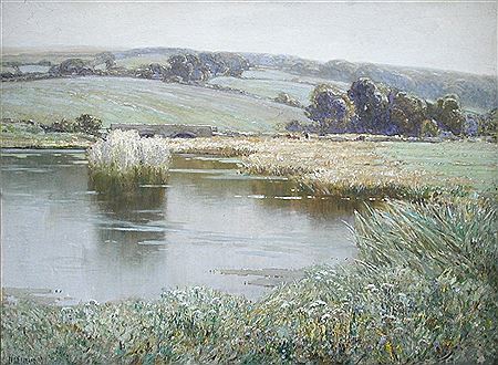 A spring day with cattle by Frederick (Fred) Milner - Auction record, sale price, and art valuation. Compare with similar artists and explore comparable artworks.