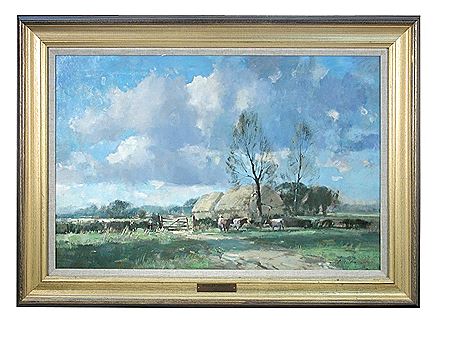 Twin stacks with cattle, Martham, Norfolk by Stanley Orchart - Auction record, sale price, and art valuation. Compare with similar artists and explore comparable artworks.