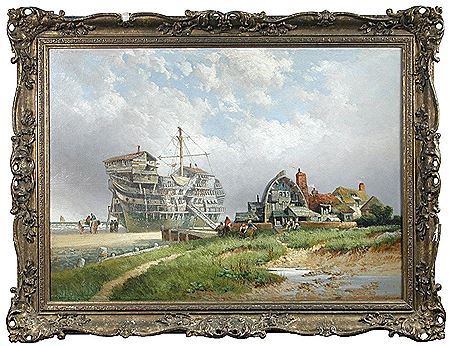 A Beached Hulk, used as Cottages, at Sheringham, Norfolk by Henry Eugene Valter - Auction record, sale price, and art valuation. Compare with similar artists and explore comparable artworks.