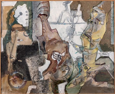 Sample artwork by Christian D'Orgeix (1927 - 2019), known for surrealist, abstract painting, ink drawings and mixed media images - View similar artists and auction records