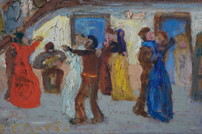El Conventillo: I - Fiesta, II - Disputa, III - Velorio (triptych)