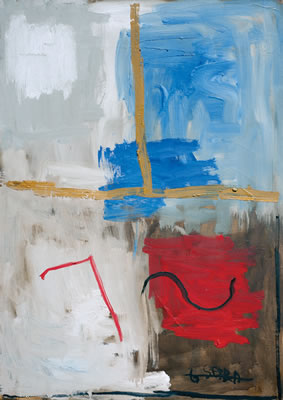 Composición con mancha roja