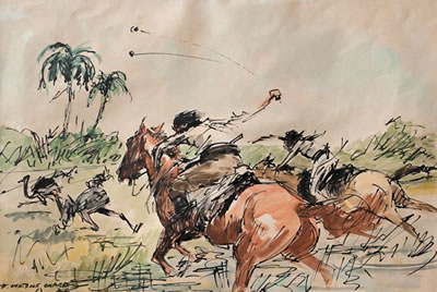 Boleando avestruces by Enrique Castells - Auction record, sale price, and art valuation. Compare with similar artists and explore comparable artworks.