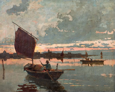 Atardecer en Venecia by Pietro Fragiacomo - Auction record, sale price, and art valuation. Compare with similar artists and explore comparable artworks.