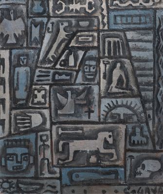 Constructivo con fondo azul by Cristy Gava - Auction record, sale price, and art valuation. Compare with similar artists and explore comparable artworks.