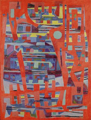 Sample artwork by Alfred Manessier (1911 - 1993), known for abstract geometric figure paintings - View similar artists and auction records