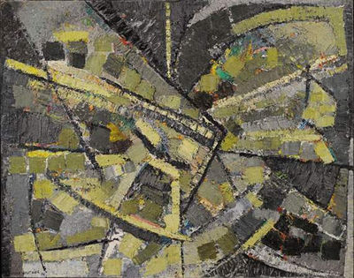 Sample artwork by Oscar Gauthier (1921 - 2009), known for abstract "lyrique" painting, avant-garde - View similar artists and auction records