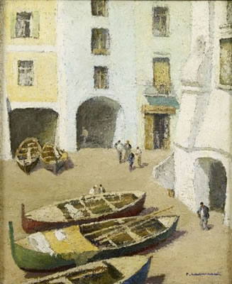 Barque dans un port méditerranéen