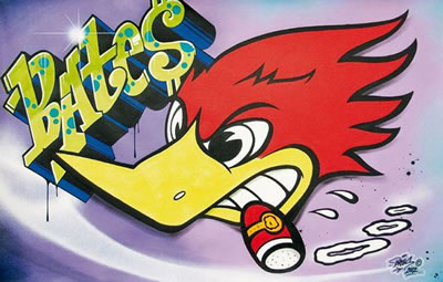 Sample artwork by Bates (Born 1974), known for street art, urban art, graffiti - View similar artists and auction records