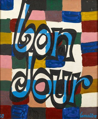 Sample artwork by Maurice Bismuth Lemaitre (1926 - 2018), known for lettrism painting - View similar artists and auction records