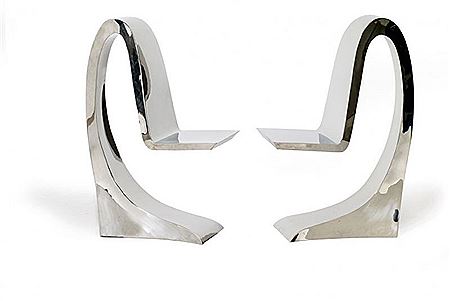 PAIRE DE CHAISES-SCULPTURE "REQUIN" (2)