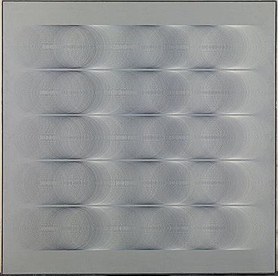 Sample artwork by Romano Zanotti (1934 - 2019), known for kinetic and perceptual abstract paintings - View similar artists and auction records