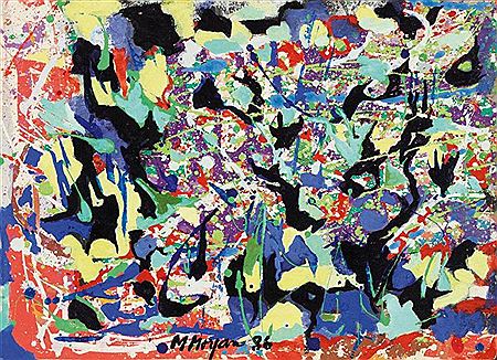 COMPOSITION, 1986 by Michele Morgan - Auction record, sale price, and art valuation. Compare with similar artists and explore comparable artworks.