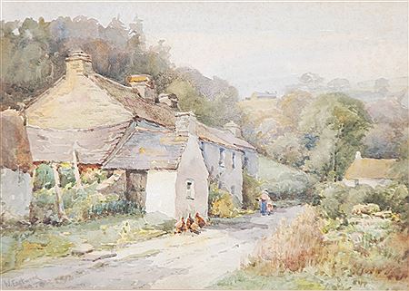 `Old Cottage, Newquay, Cardigan` by Walter Eastwood - Auction record, sale price, and art valuation. Compare with similar artists and explore comparable artworks.