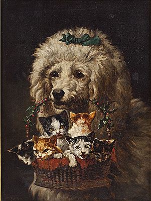 Sample artwork by Jules Gustave Leroy Jr (1856 - 1921), known for kittens, still life and genre painting - View similar artists and auction records