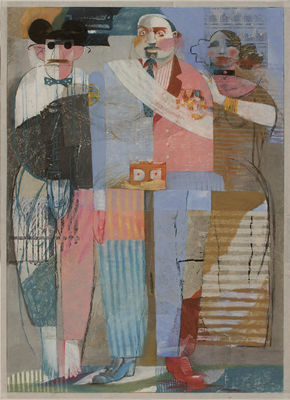 Sample artwork by Youssef Abdelke (Born 1951), known for social satire genre and still life painting, etching, collages - View similar artists and auction records