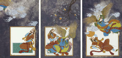 Triptych: War, Love and Escape by Farah Ossouli - Auction record, sale price, and art valuation. Compare with similar artists and explore comparable artworks.