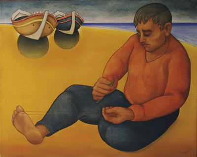 Fisherman in Arwad by Louai Kayyali - Auction record, sale price, and art valuation. Compare with similar artists and explore comparable artworks.