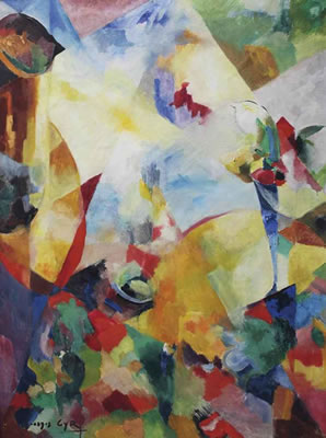 Sample artwork by Georges Cyr (1880 - 1964), known for abstract city scene painting, mosaics, ceramics, stained glass, teaching - View similar artists and auction records