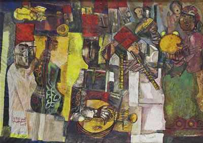 Musicians by Georges Bahgoury - Auction record, sale price, and art valuation. Compare with similar artists and explore comparable artworks.