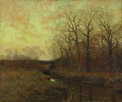 Sample artwork by William Merritt Post (1856 - 1935), known for landscape-streamside and harbor view painting, drawing - View similar artists and auction records