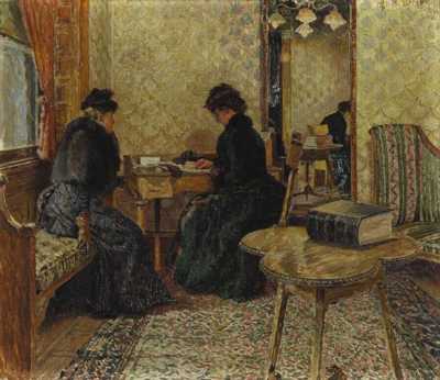 The Waiting Room by Otto Henry Bacher - Auction record, sale price, and art valuation. Compare with similar artists and explore comparable artworks.