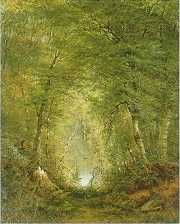 Hunter in forest interior