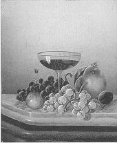 Still Life with Grapes, Peach