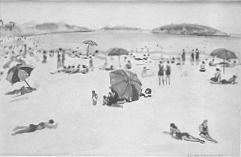 Beach Scene by Joseph Margulies - Auction record, sale price, and art valuation. Compare with similar artists and explore comparable artworks.
