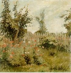Flowers Along the White Picket