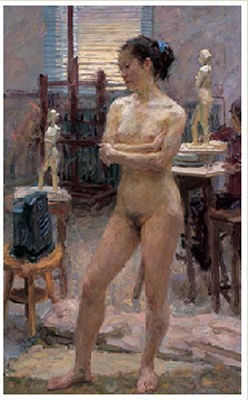 WOMAN WITH SCULPTURE