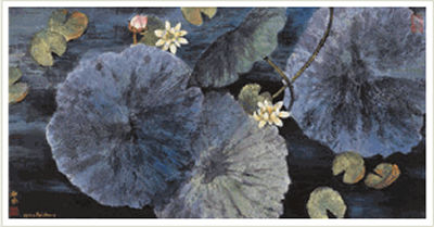FIELD OF LOTUS LEAVES