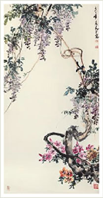 WISTERIA AND AZALEA by Wanli Ma - Auction record, sale price, and art valuation. Compare with similar artists and explore comparable artworks.
