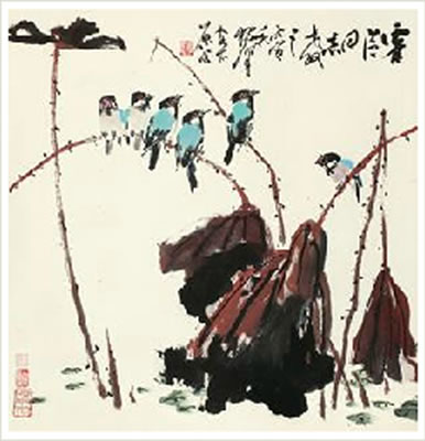 BIRDS AND LOTUS