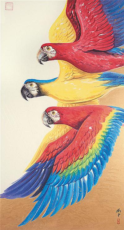 Parrot by Zhong Liu - Auction record, sale price, and art valuation. Compare with similar artists and explore comparable artworks.
