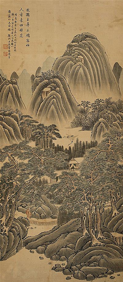 Sample artwork by Tingzhang Wang, known for scroll painting - View similar artists and auction records